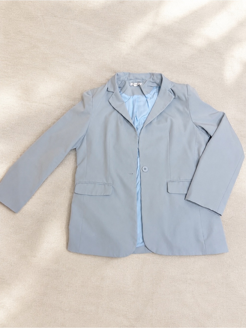 Cicy Bell 2XL Light Blue One-Button Blazer Business Casual Office Jacket
